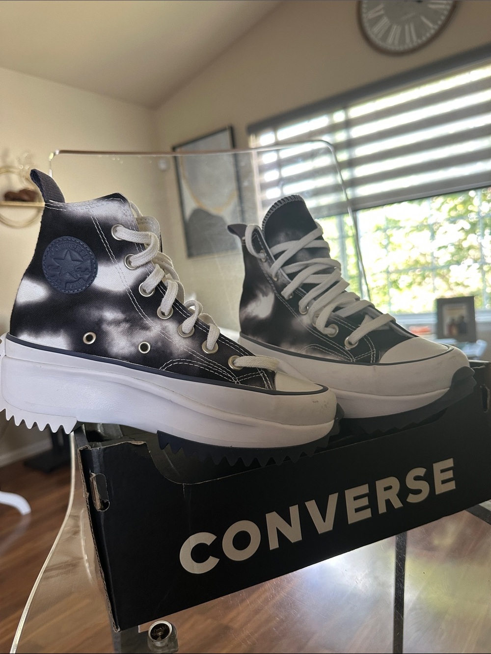 Converse Kids Black & White Platform High-Top Sneakers